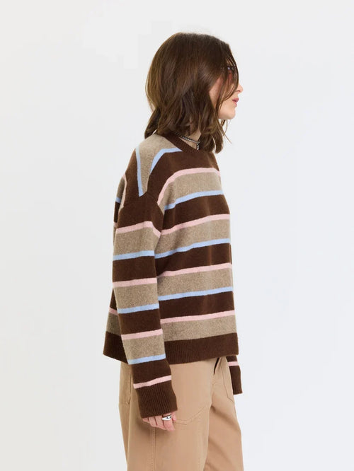 Carlyle Everyday Crew Neck Sweater- Dune Stripe