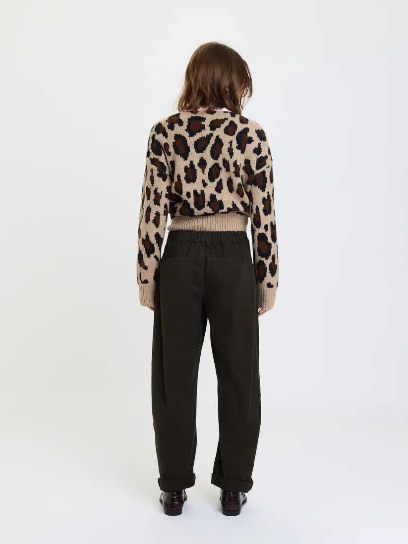 Villa Drawstring Barrel Pant- Fern