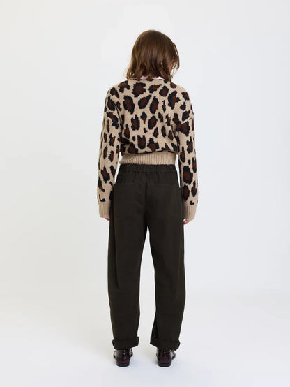 Villa Drawstring Barrel Pant- Fern
