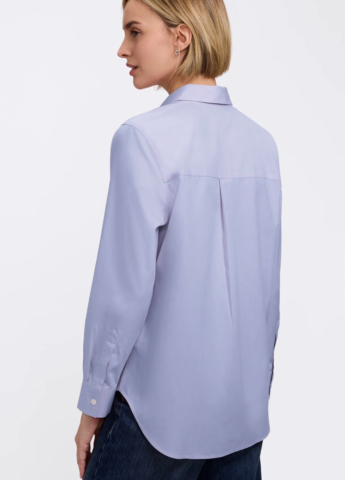 Boyfriend No Iron Pinpoint Long Sleeve Tunic