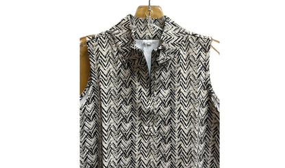 Sleeveless Zip Front Top-Safari