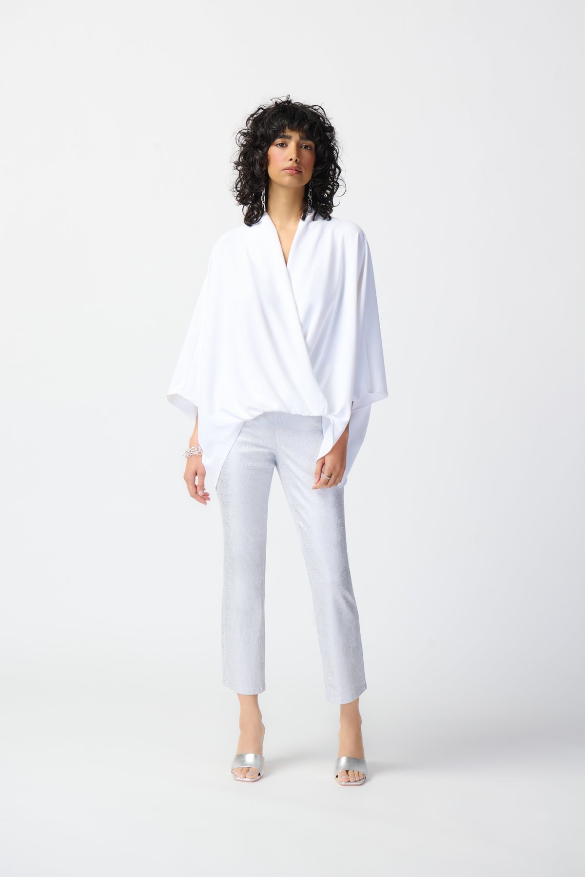 Woven Dolman Sleeve Wrap Top - Vanilla