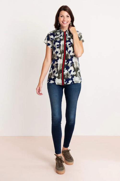 Brooklyn Blouse-Green Camo
