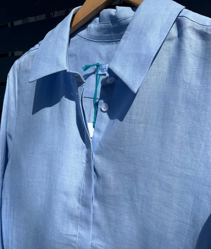 Lenar Linen Shirt-Azul