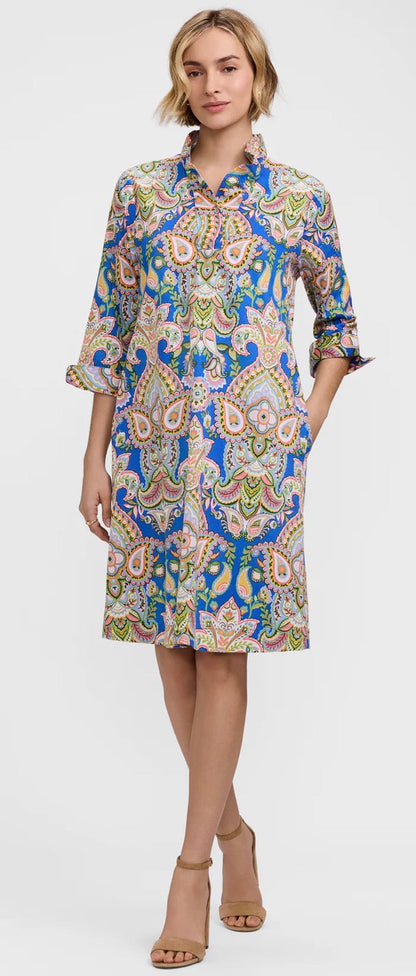 Tammy 3/4 Sleeve Dress- Garden Paisley