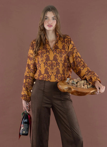 Long-Sleeve Poppy Leone Top
