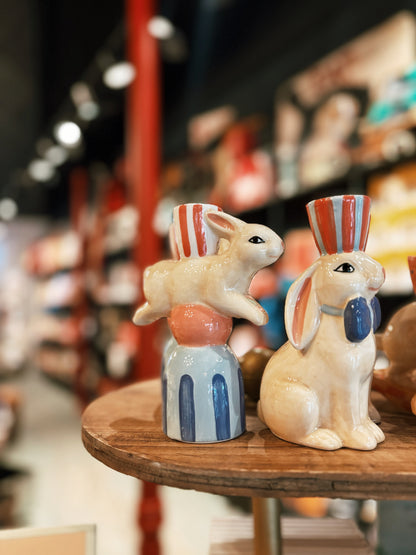 Ceramic Bunny Taper Candle Holders