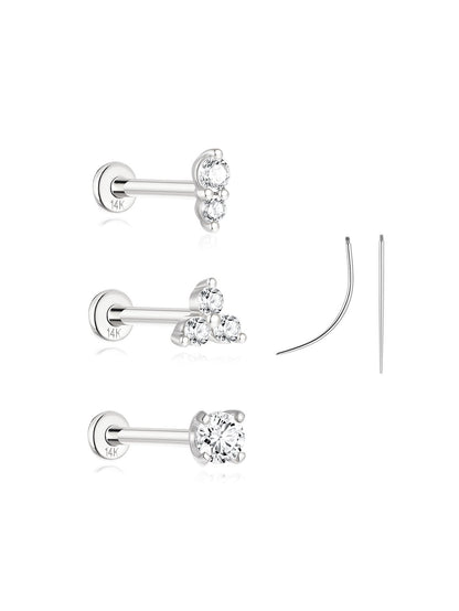 KOSINER 14K Solid Gold Minimalist Versatile Starter Set