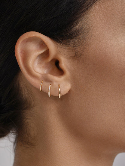 KOSINER 14K Solid Gold Classic Hoop Set
