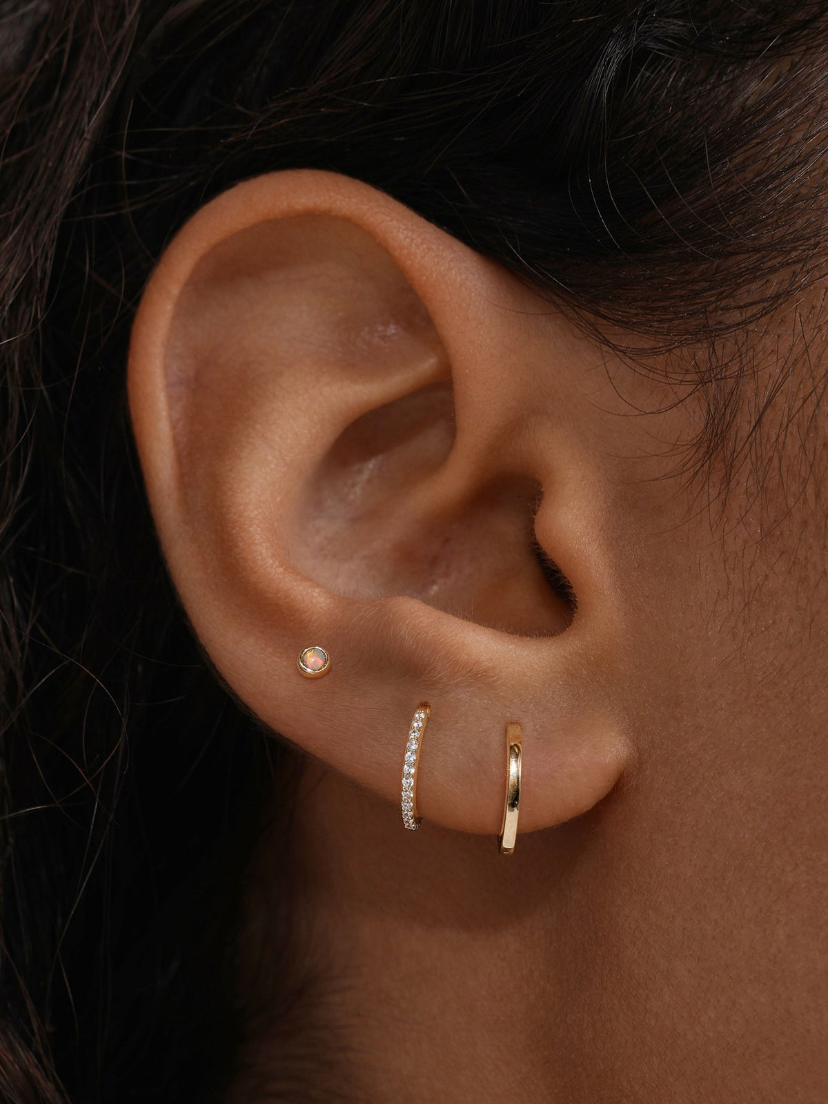 KOSINER 14K Solid Gold Delicate Opal Set