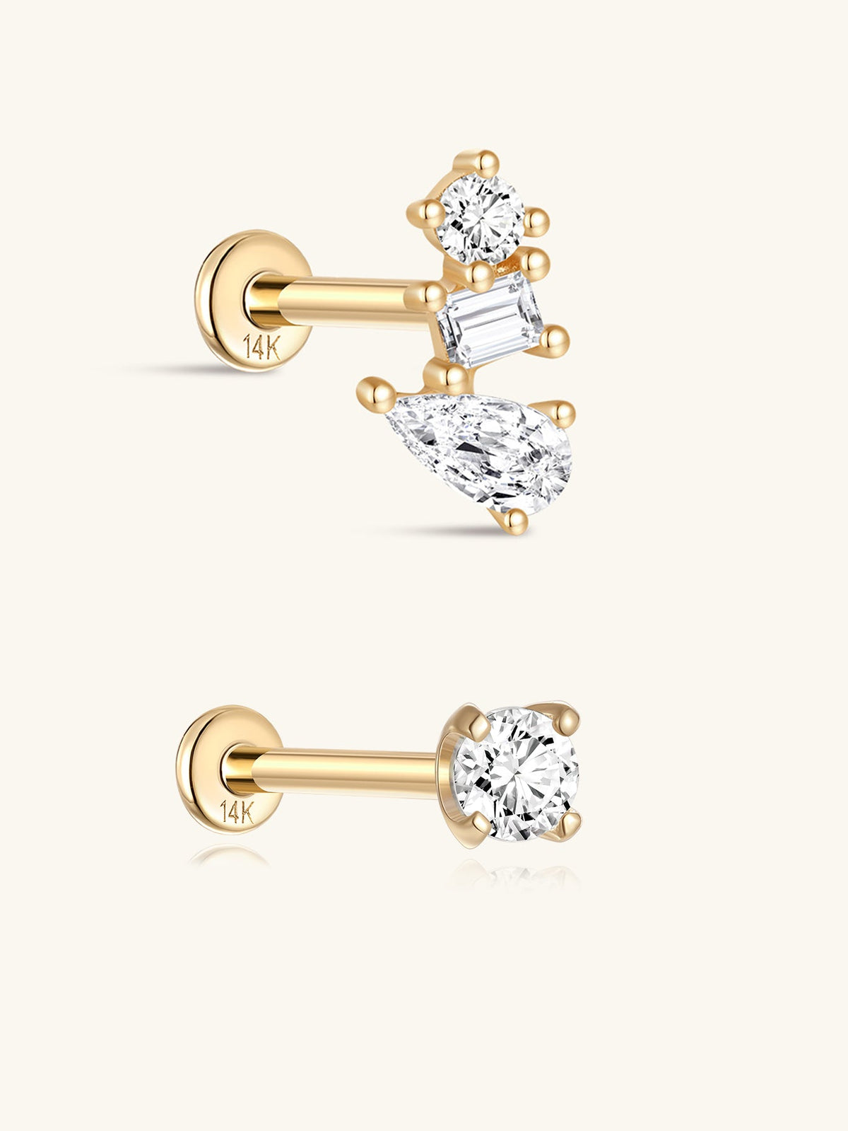 KOSINER 14K Solid Gold Versatile 2-Piece Set