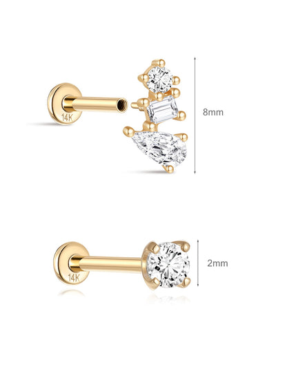 KOSINER 14K Solid Gold Versatile 2-Piece Set