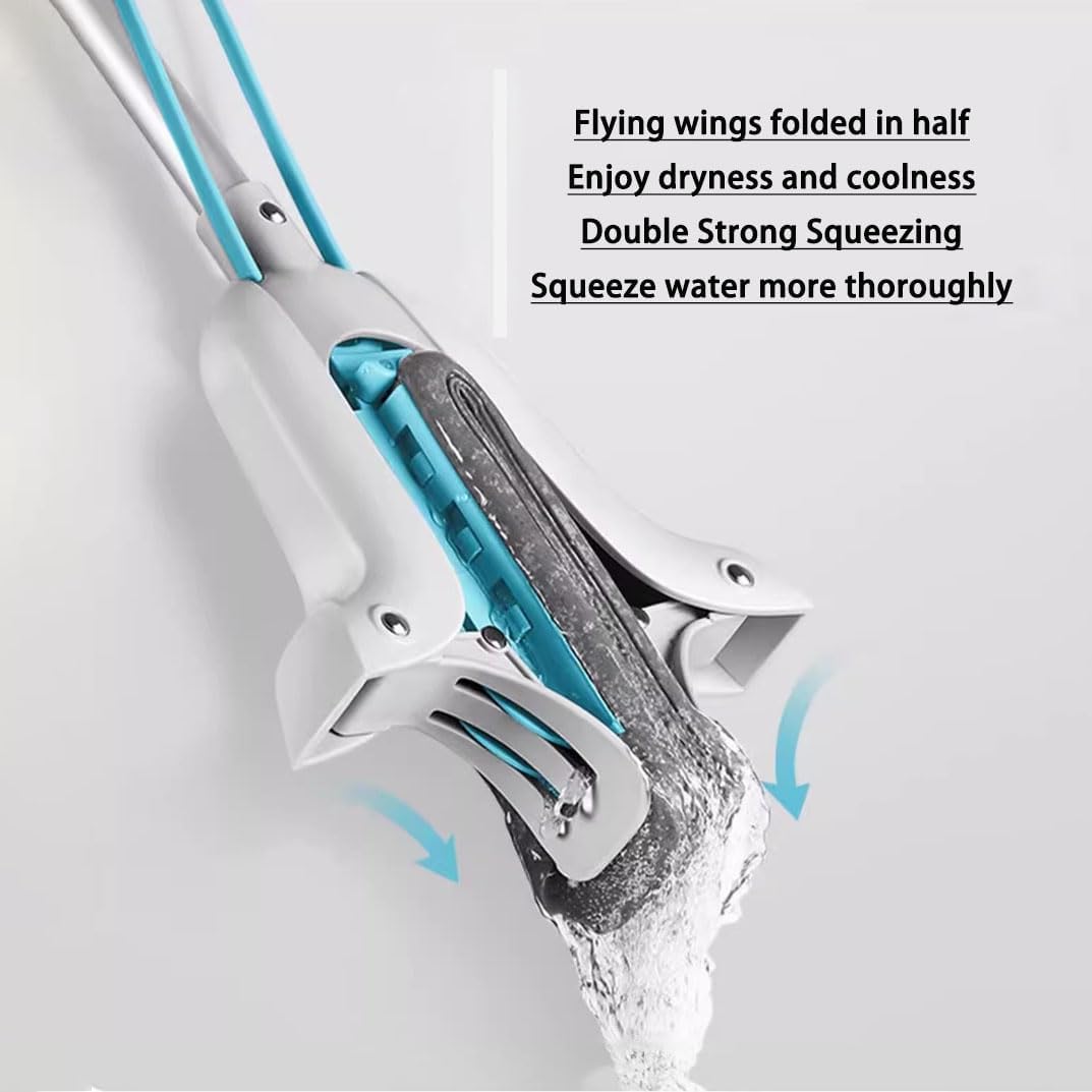 Double Squeeze Floor Sponge Mop – Hands-Free Lazy Cleaning Mop with Super Absorbent Sponge