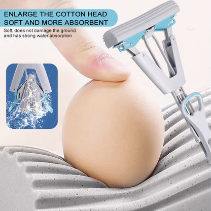 Double Squeeze Floor Sponge Mop – Hands-Free Lazy Cleaning Mop with Super Absorbent Sponge