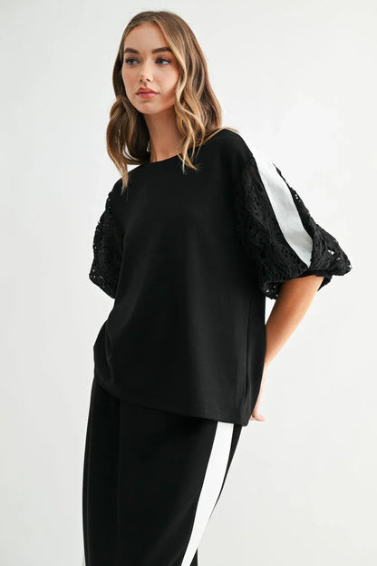 Janette Top-Black/White