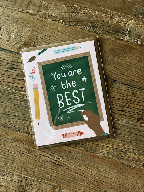 The Best Teacher Thank You Greeting Card