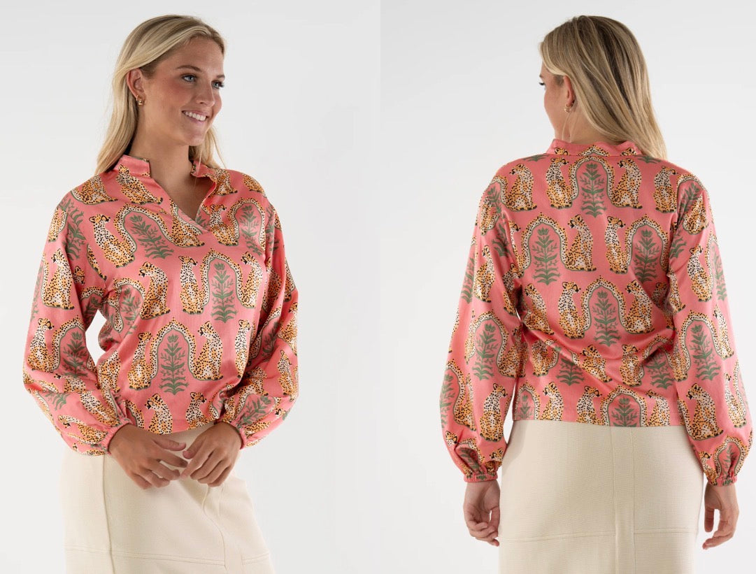 Silk Lolli Top-Cabana Cat