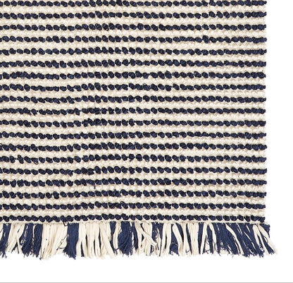 Navy Striped Rug 3’x5’