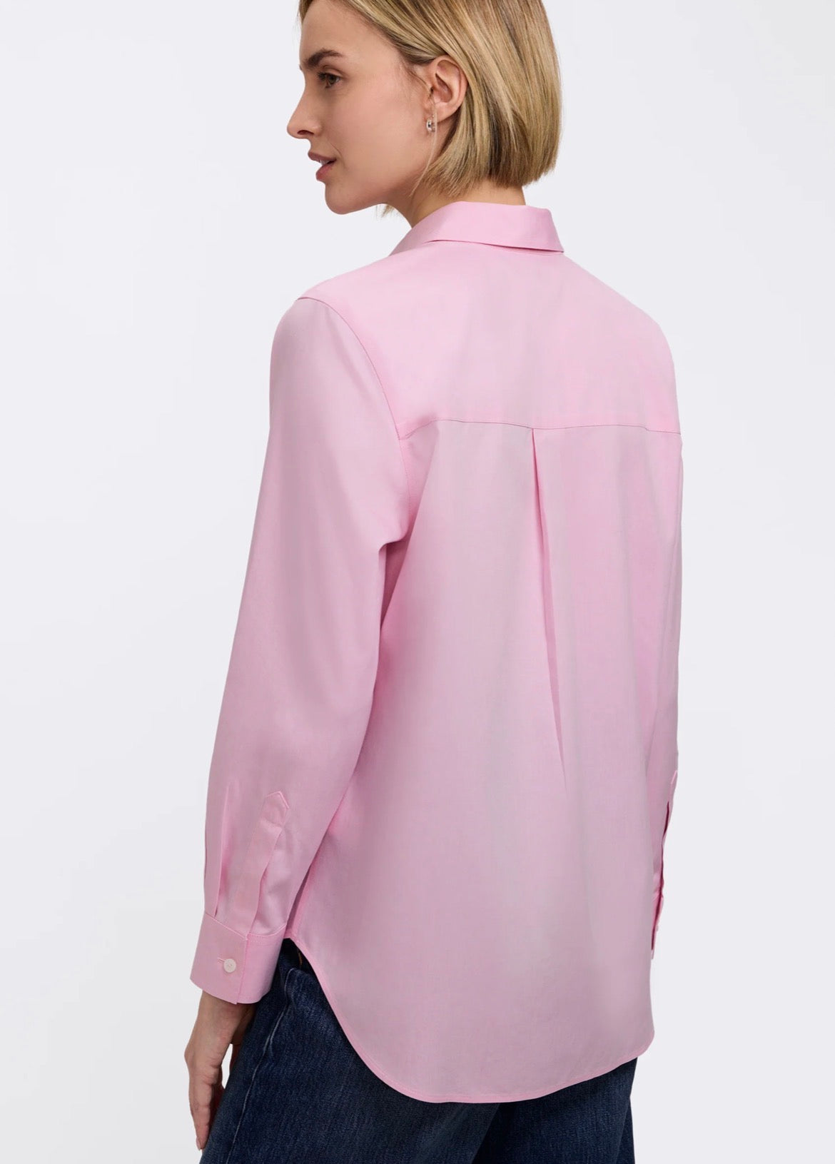 Boyfriend No Iron Pinpoint Long Sleeve Tunic