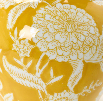 Flora and Fauna Yellow Floral Vases - Porcelain