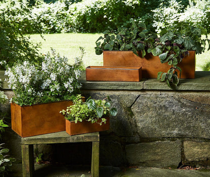 Set of Four Metal Window Boxes