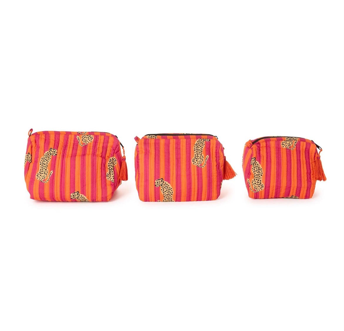Pink Stripe Cheetah Pouches
