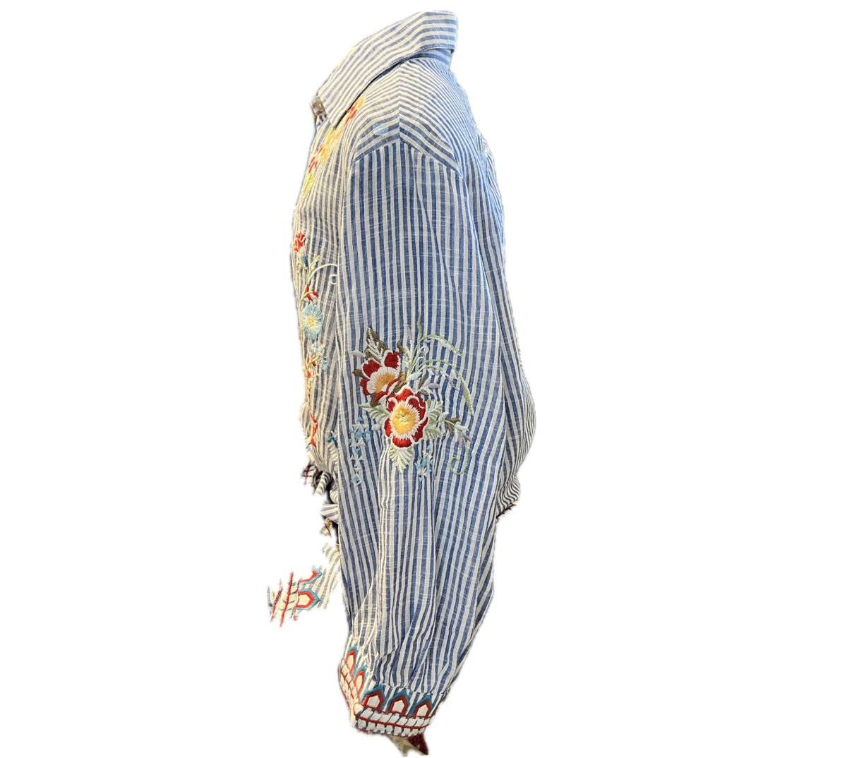 Enola Blouse-Blue/White Stripe