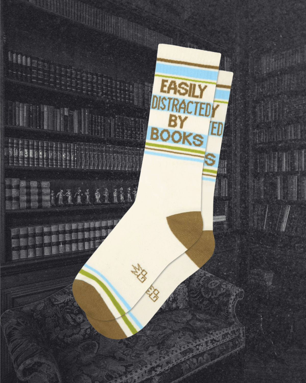 Easily Distracted By Books Gym Crew Socks