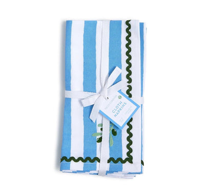Olive Grove Embroidered Cloth Dinner Napkins-Set of 4 Cotton