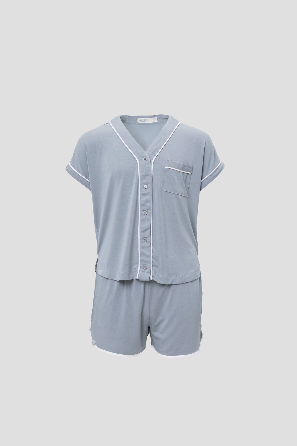 Malibu Collection Soft Jersey Piped PJ Set