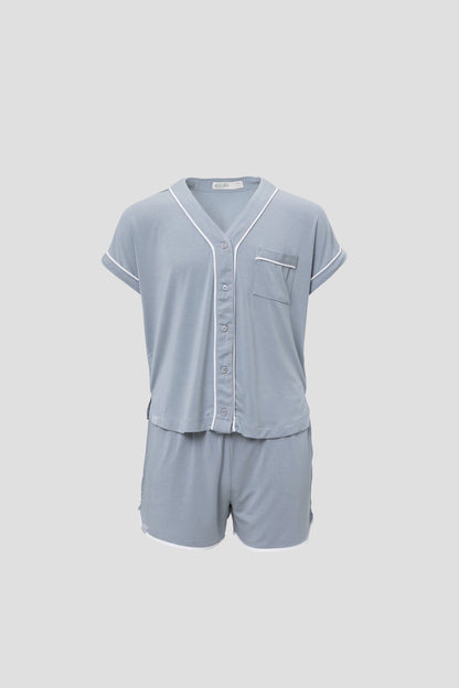 Malibu Collection Soft Jersey Piped PJ Set