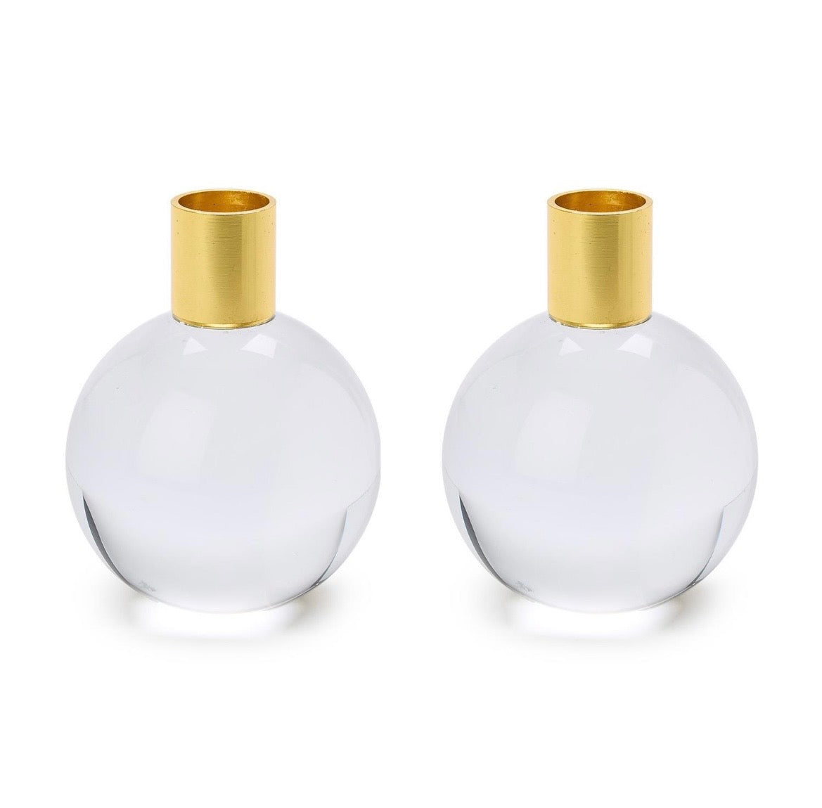 Clear Candleholders-Set of 2