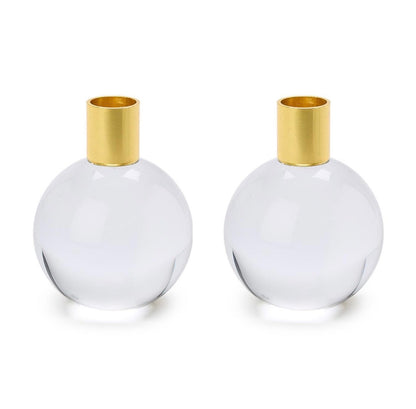 Clear Candleholders-Set of 2
