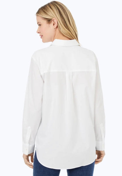 Boyfriend No Iron Pinpoint Long Sleeve Tunic