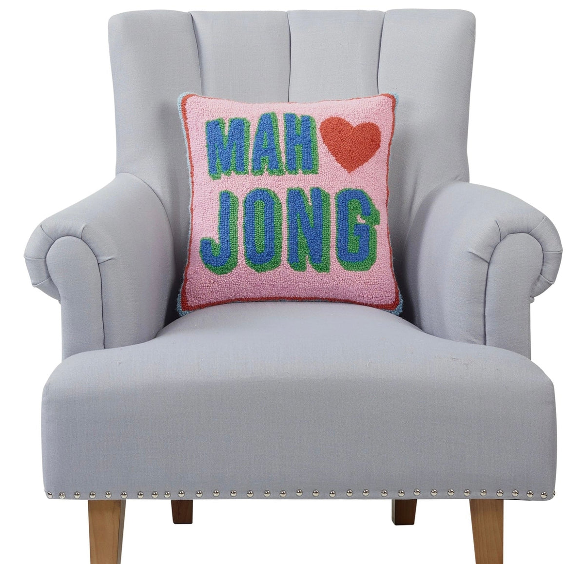 Mahjong Hooked Pillow