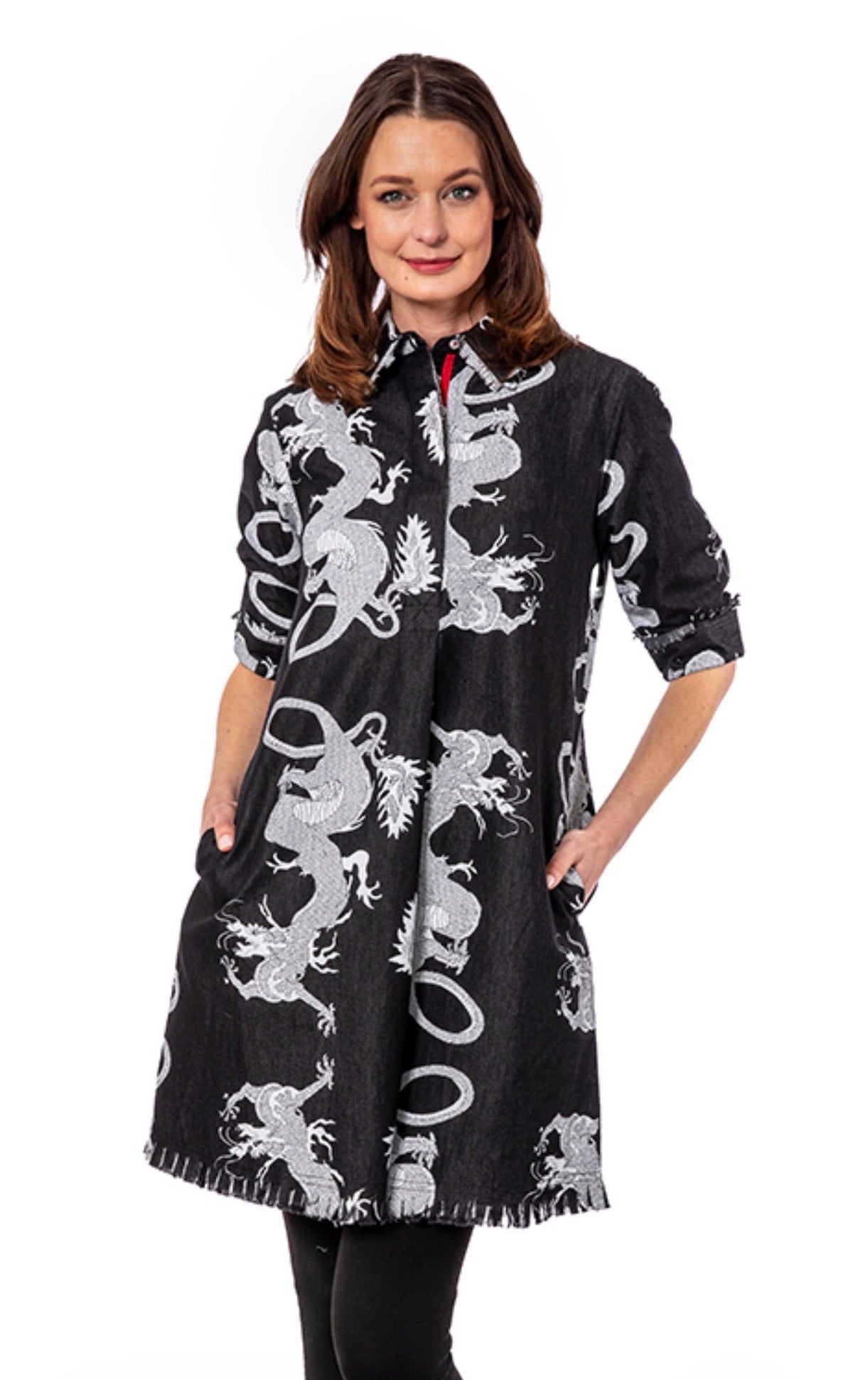 Chatham Black And White Dragon Dress