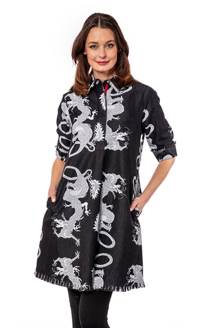 Chatham Black And White Dragon Dress