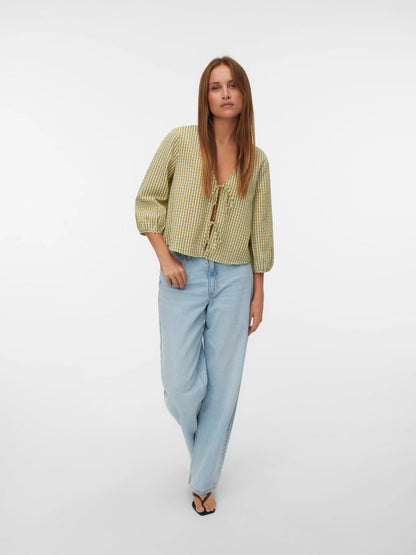 Camilla 3/4 Sleeve Tie-Front Top