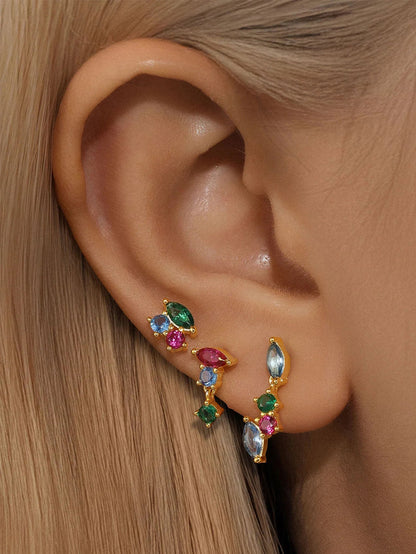 KOSINER 925 Sterling Silver Colorful Spliced Set