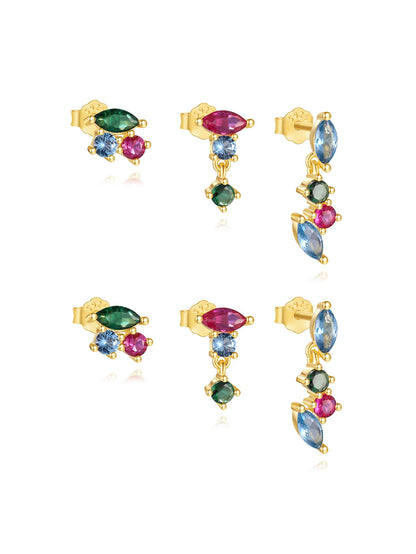 KOSINER 925 Sterling Silver Colorful Spliced Set