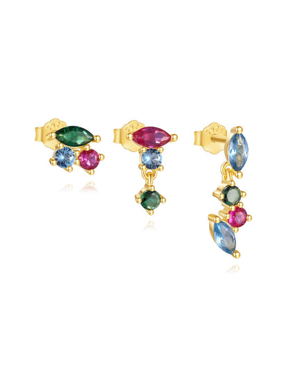 KOSINER 925 Sterling Silver Colorful Spliced Set