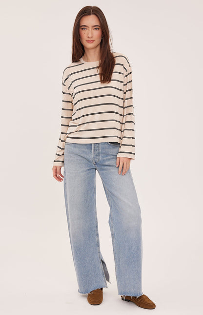 Indy Longsleeve Top - Cream Stripe