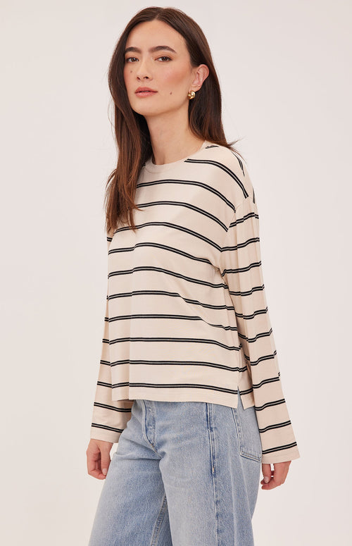 Indy Longsleeve Top - Cream Stripe