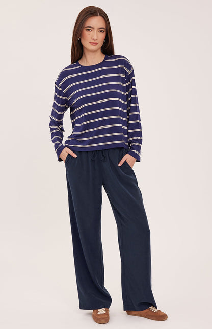 Indy Longsleeve Top - Navy Stripe