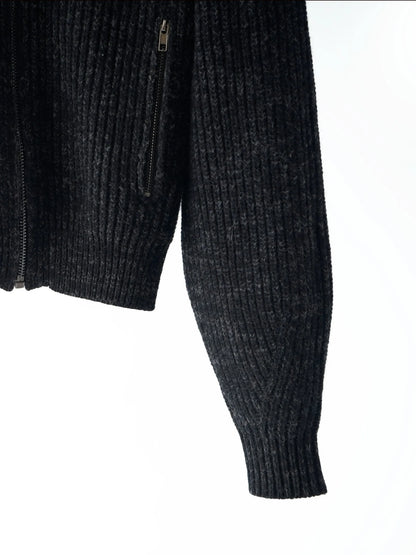 2025 Winter New Arrival 100% Wool Knitted Cardigan Half Turtleneck Zipper Casual Coat Women Clothing Manufacturers