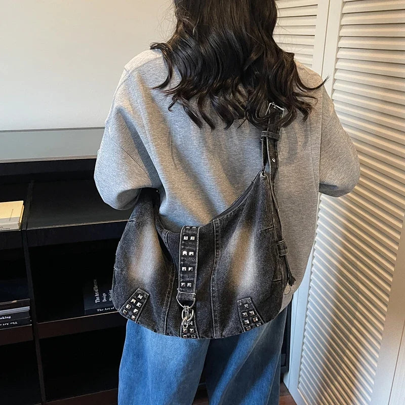 High Quality Women Denim Handbags Tote Bags Large Capacity Ladies Shoulder Messenger Bags for Women Casual Female Shopping Bag