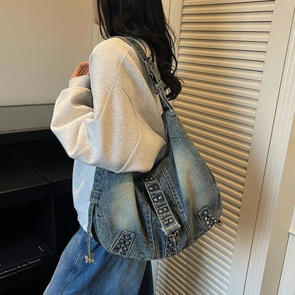High Quality Women Denim Handbags Tote Bags Large Capacity Ladies Shoulder Messenger Bags for Women Casual Female Shopping Bag