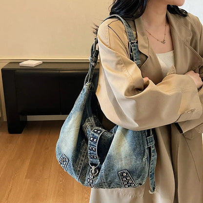 High Quality Women Denim Handbags Tote Bags Large Capacity Ladies Shoulder Messenger Bags for Women Casual Female Shopping Bag