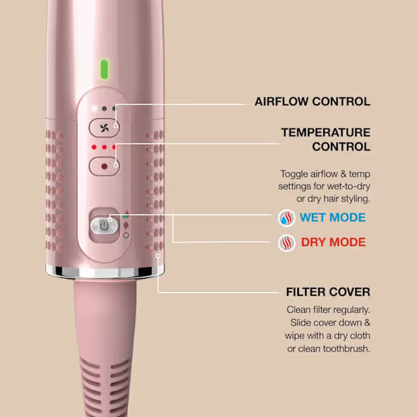 Shark Glossi 2-in-1 Hot Tool and Air Glosser – Lychee - HT302UKPK