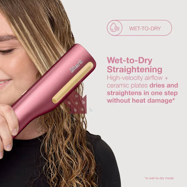 Shark SilkiPro Straight Hair Straightener + Dryer – Rose Petal - HT401UKPK